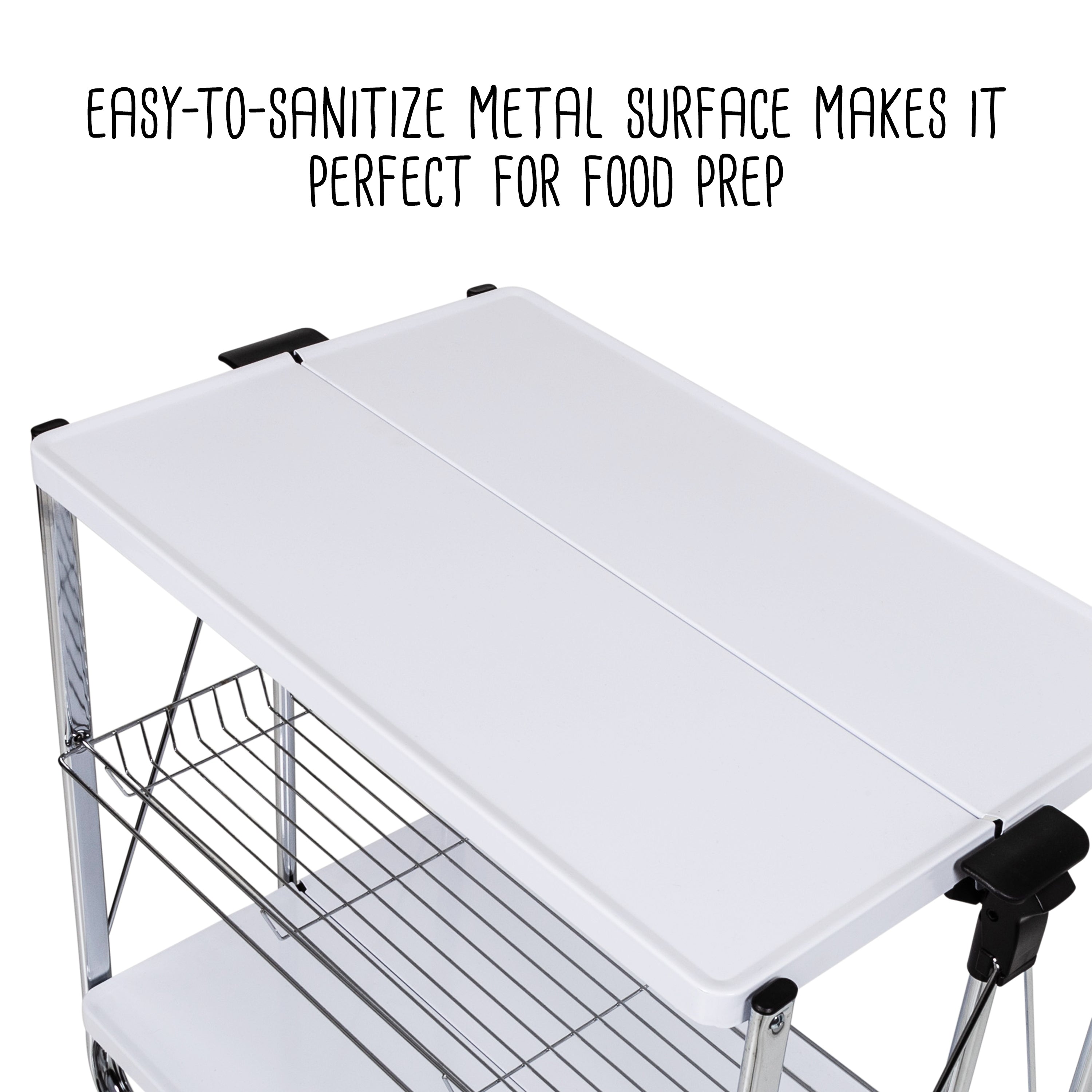 Modern Foldable Kitchen/Craft Cart with Wheels