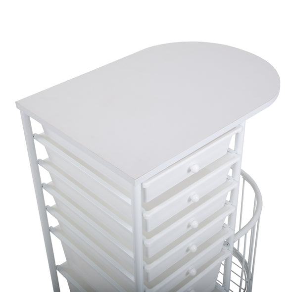 White 7-Drawer Rolling Craft Storage Cart