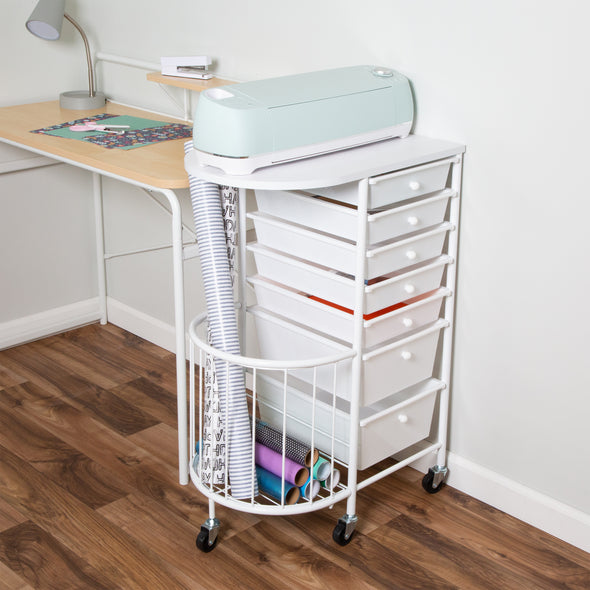 White 7-Drawer Rolling Craft Storage Cart