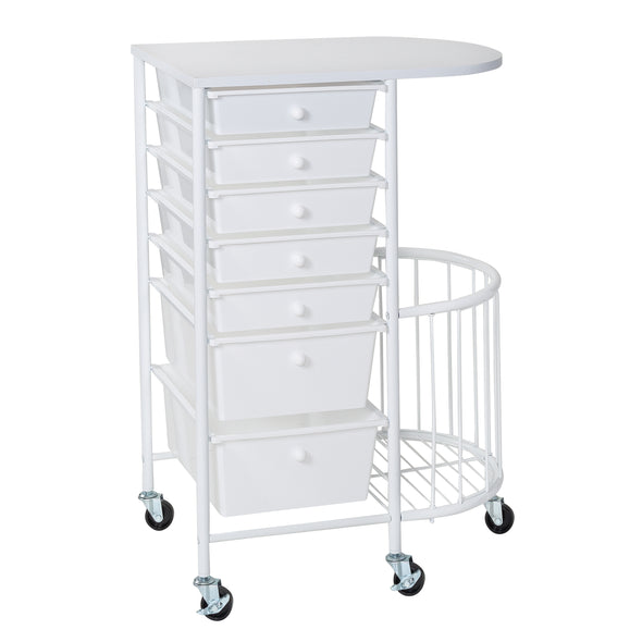 White 7-Drawer Rolling Craft Storage Cart