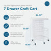 White 7-Drawer Rolling Craft Storage Cart