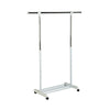 Chrome/White Adjustable Rolling Clothes Rack