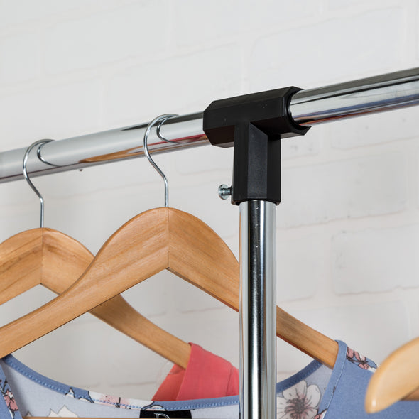 Chrome 2-Tier Rolling Clothes Rack
