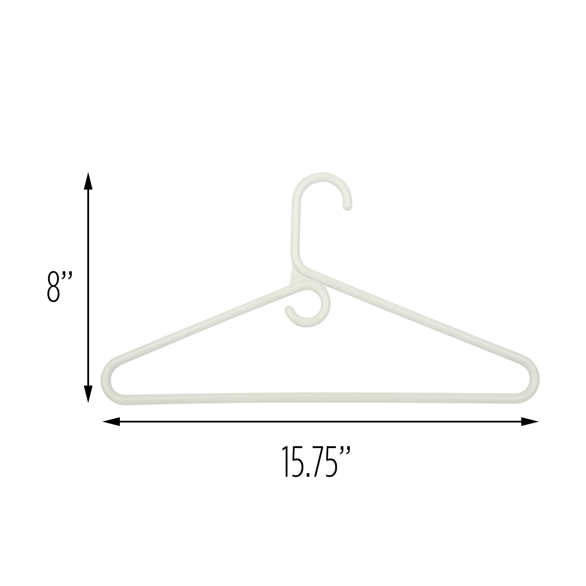 16 3/8 White Tubular Plastic Hanger W/Notches
