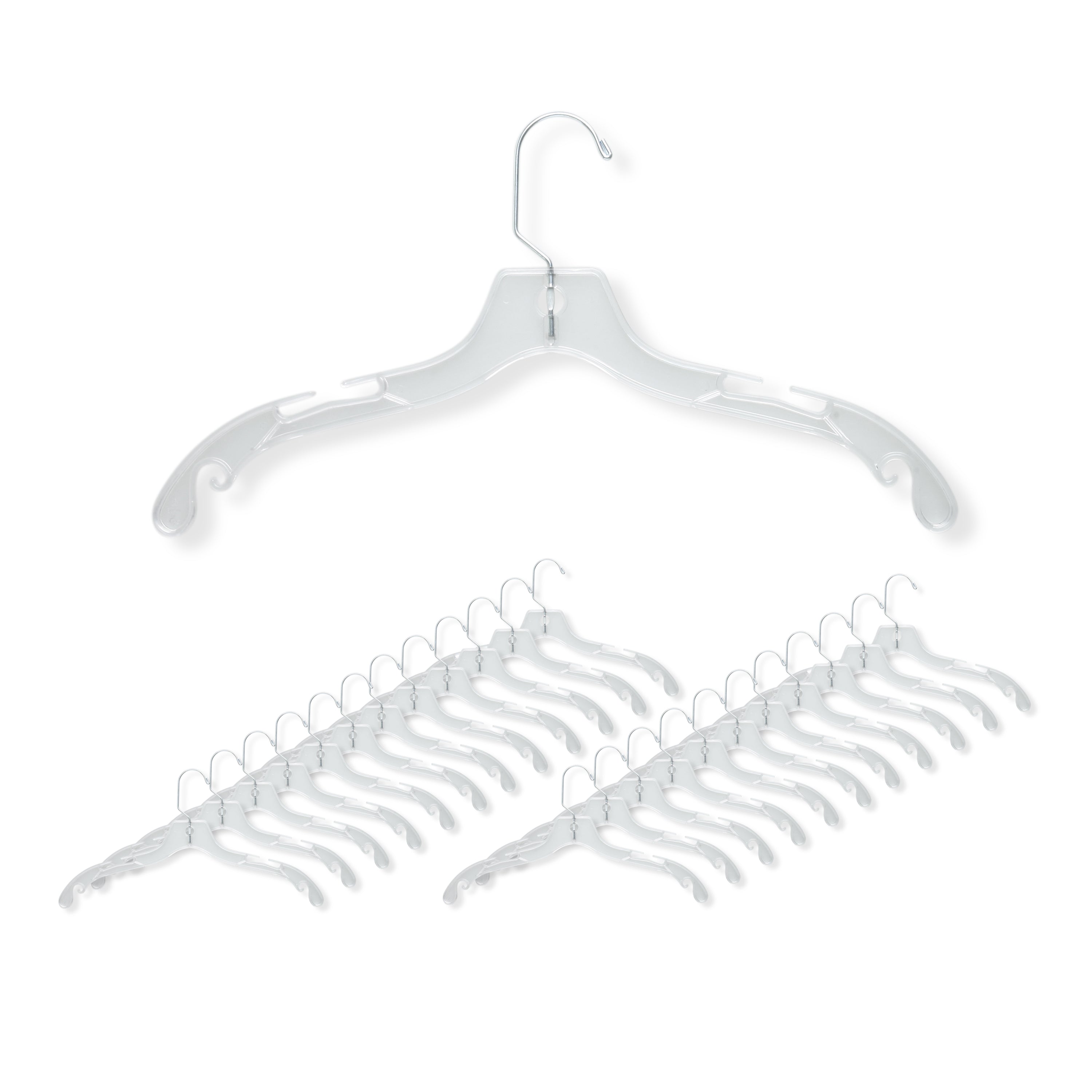 10 inch Clear Plastic Children's Dress Hangers- Case of 100