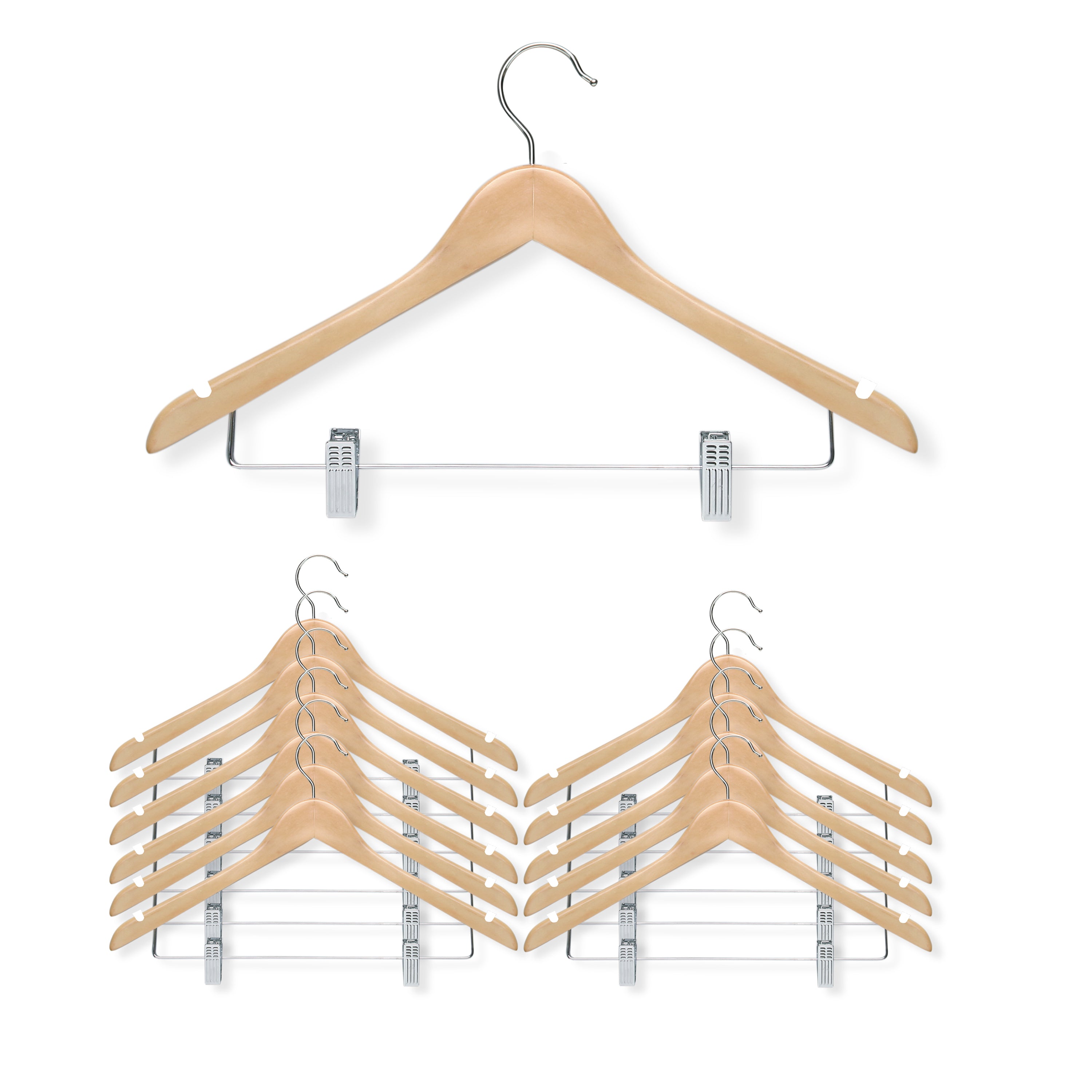 type A Natural Wood Hangers, 18-pk