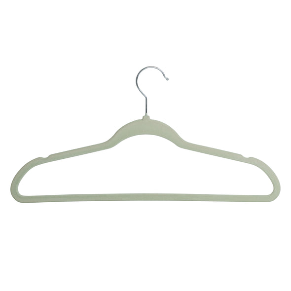 Light Green Slim-Profile Non-Slip Velvet Hangers (25-Pack)