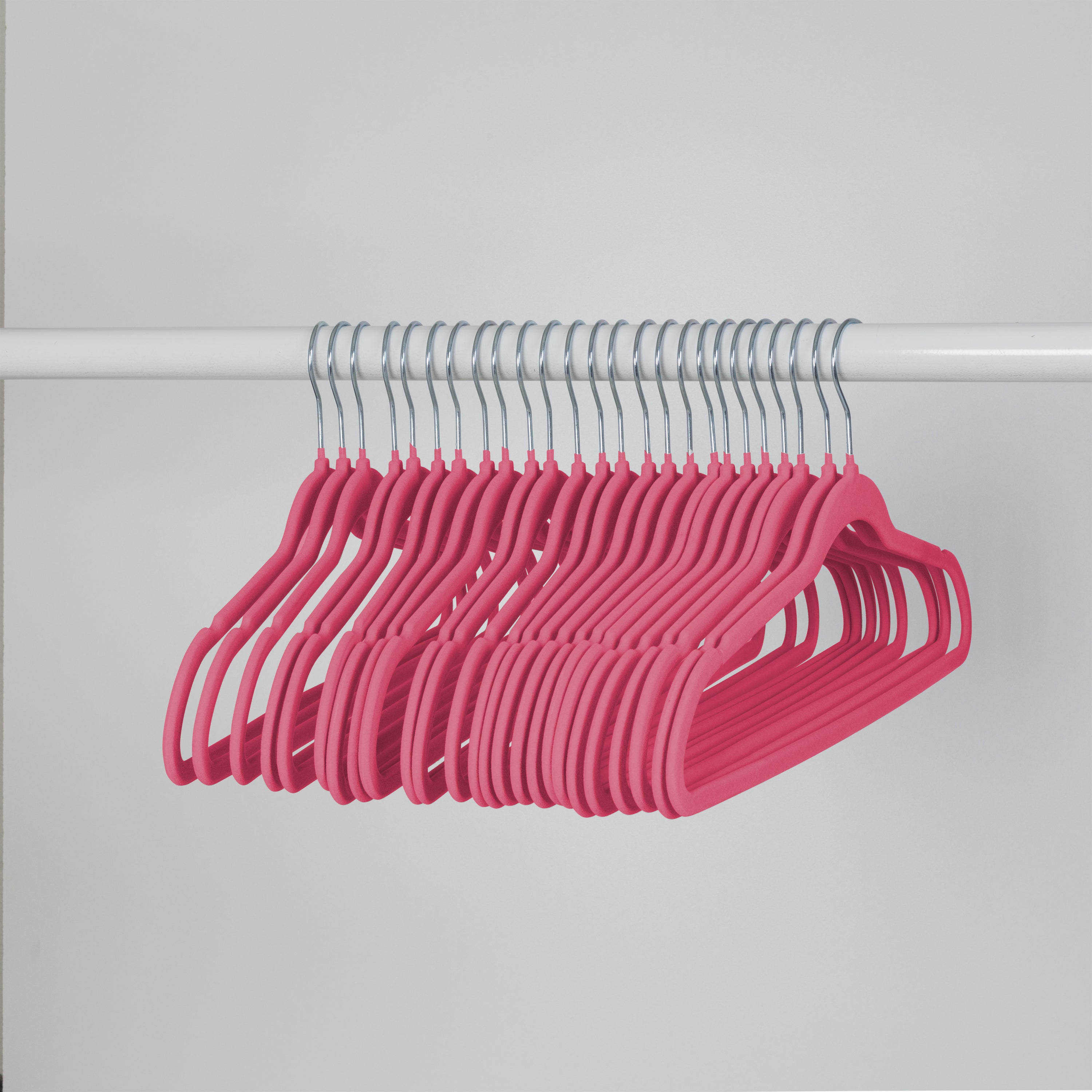 Elama Velvet Slim Profile Heavy Duty Hangers Pink Pack Of 100