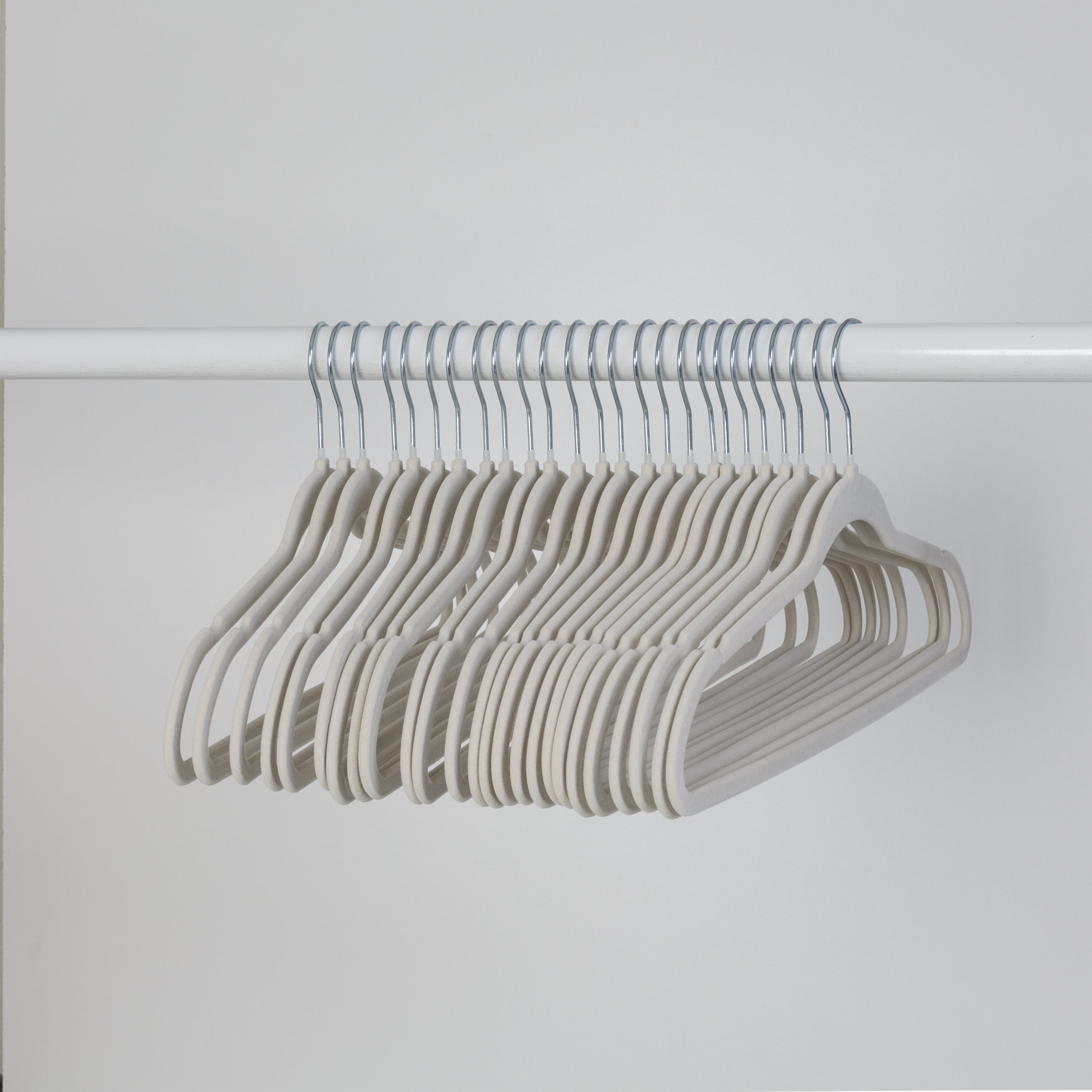Pack of 40 Grey Luxury Non Slip Flocked Velvet Hangers - WeeklyDeals4Less