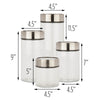 Stainless Steel/Clear Glass Canisters Fresh-Date Dials (4-Piece Set)