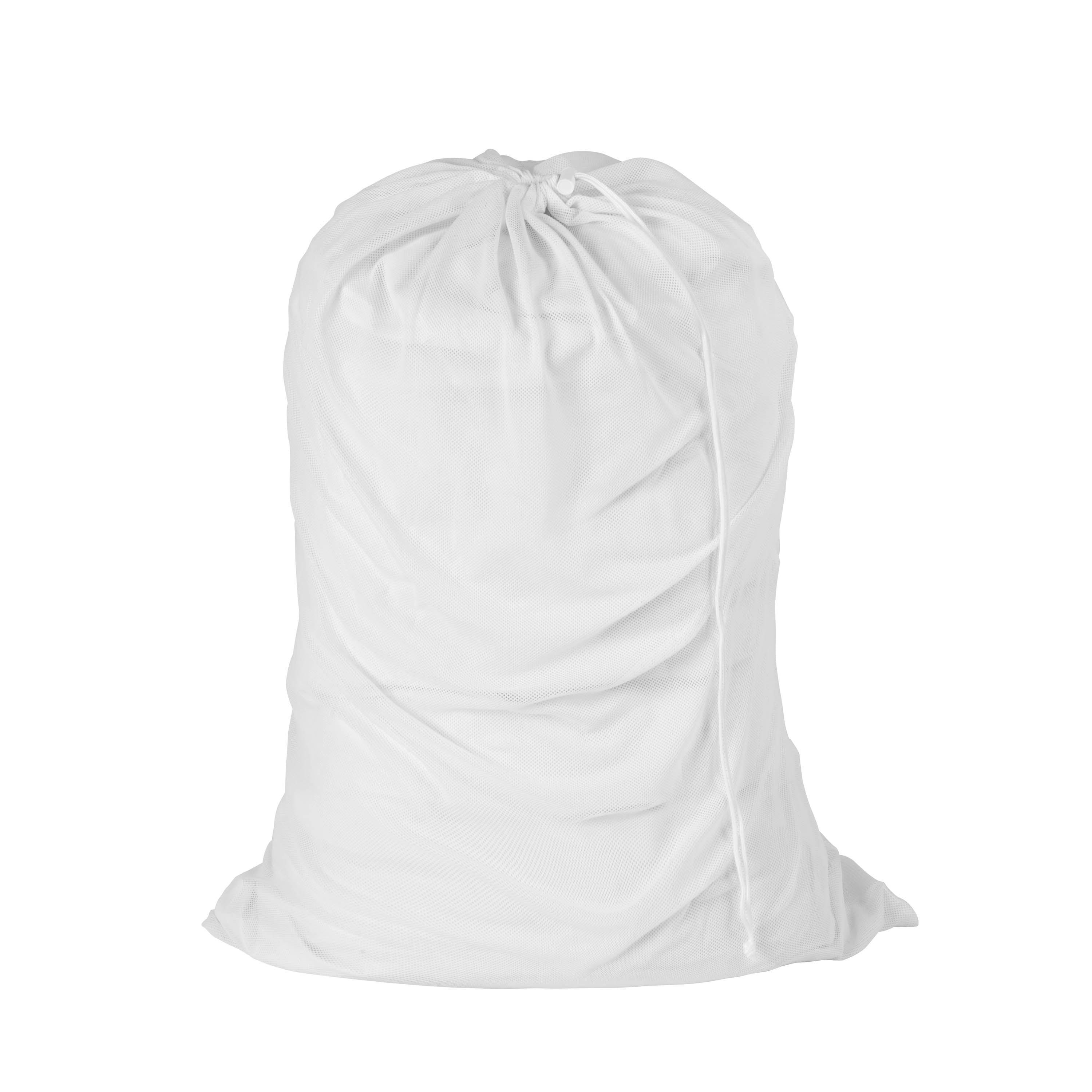 White Mesh Laundry Bag With Drawstring