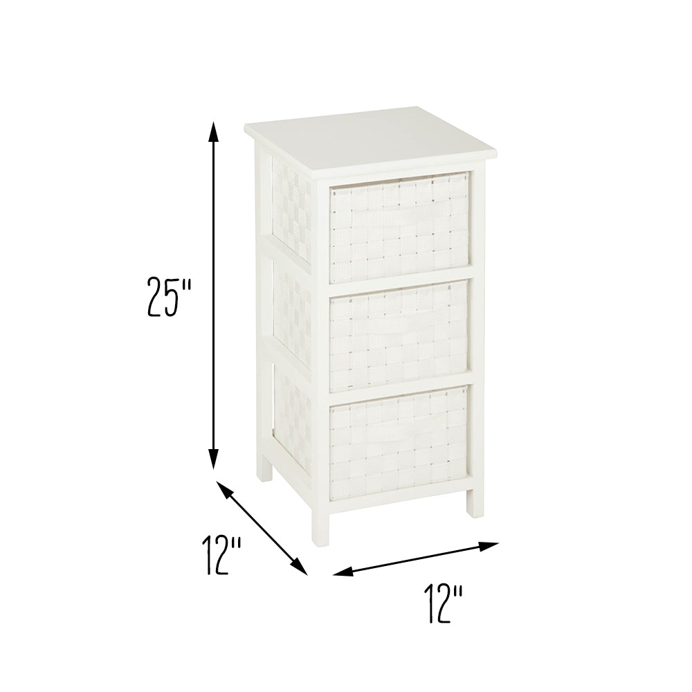 White Small 3-Drawer Storage Chest