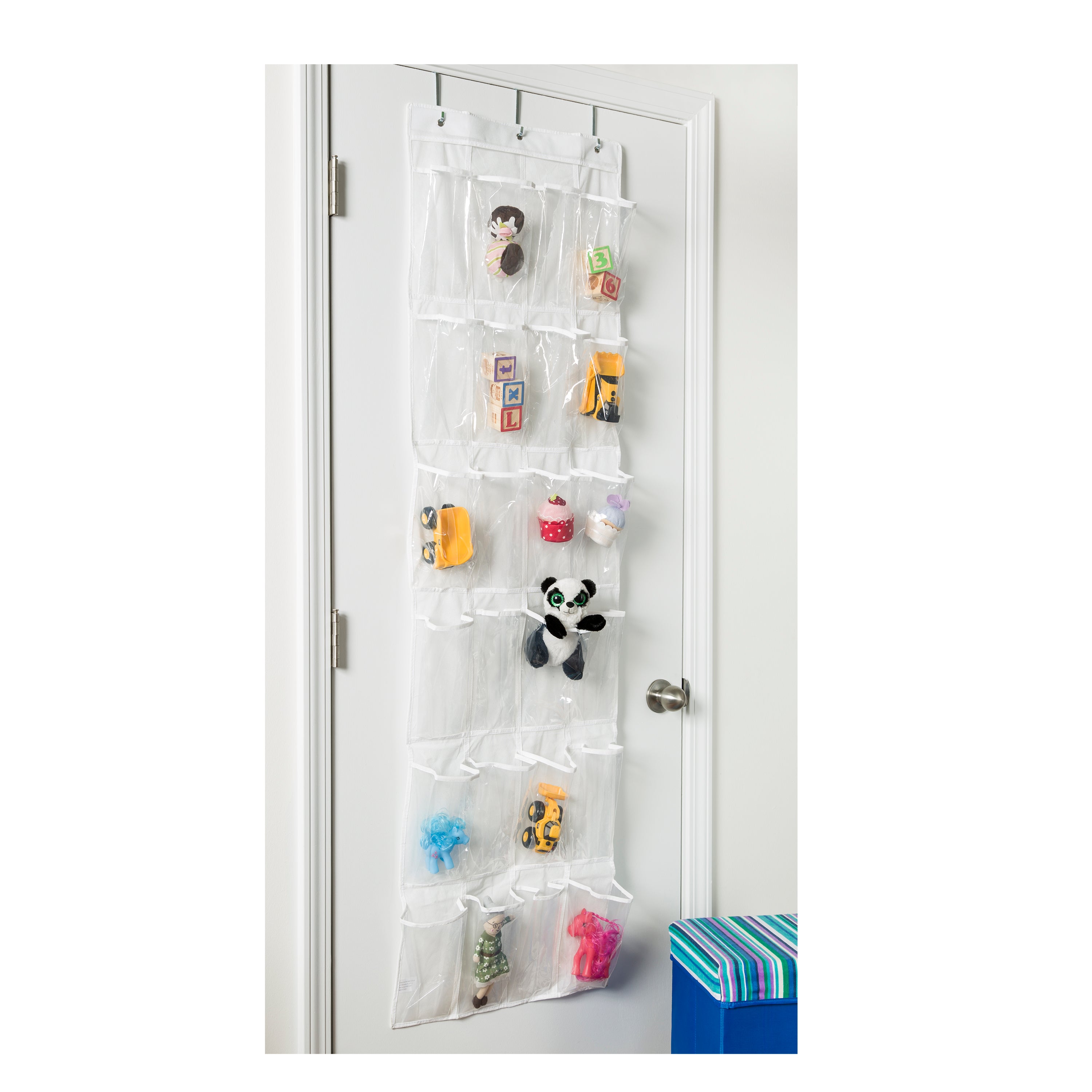 Honey Can Do Over Cabinet Door Organizer with Hooks - White