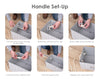 Gray Plaid Folding Large Fabric Storage Bins with Handles (Set of 3)