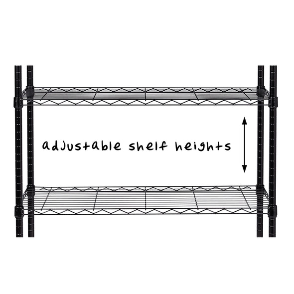 Shelf heights adjustable to fit your storage needs