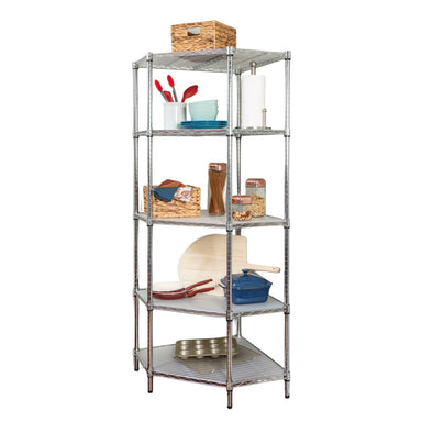 Chrome 5-Tier Corner Shelf