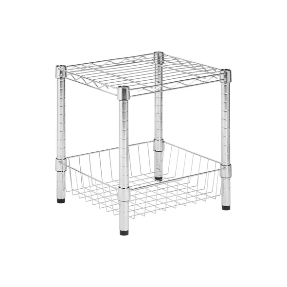 Chrome Small Wire Table with Basket