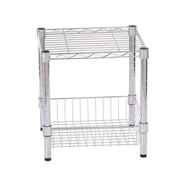Chrome Small Wire Table with Basket