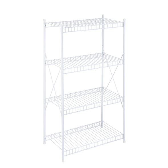 White Steel 4-Tier Storage Shelf