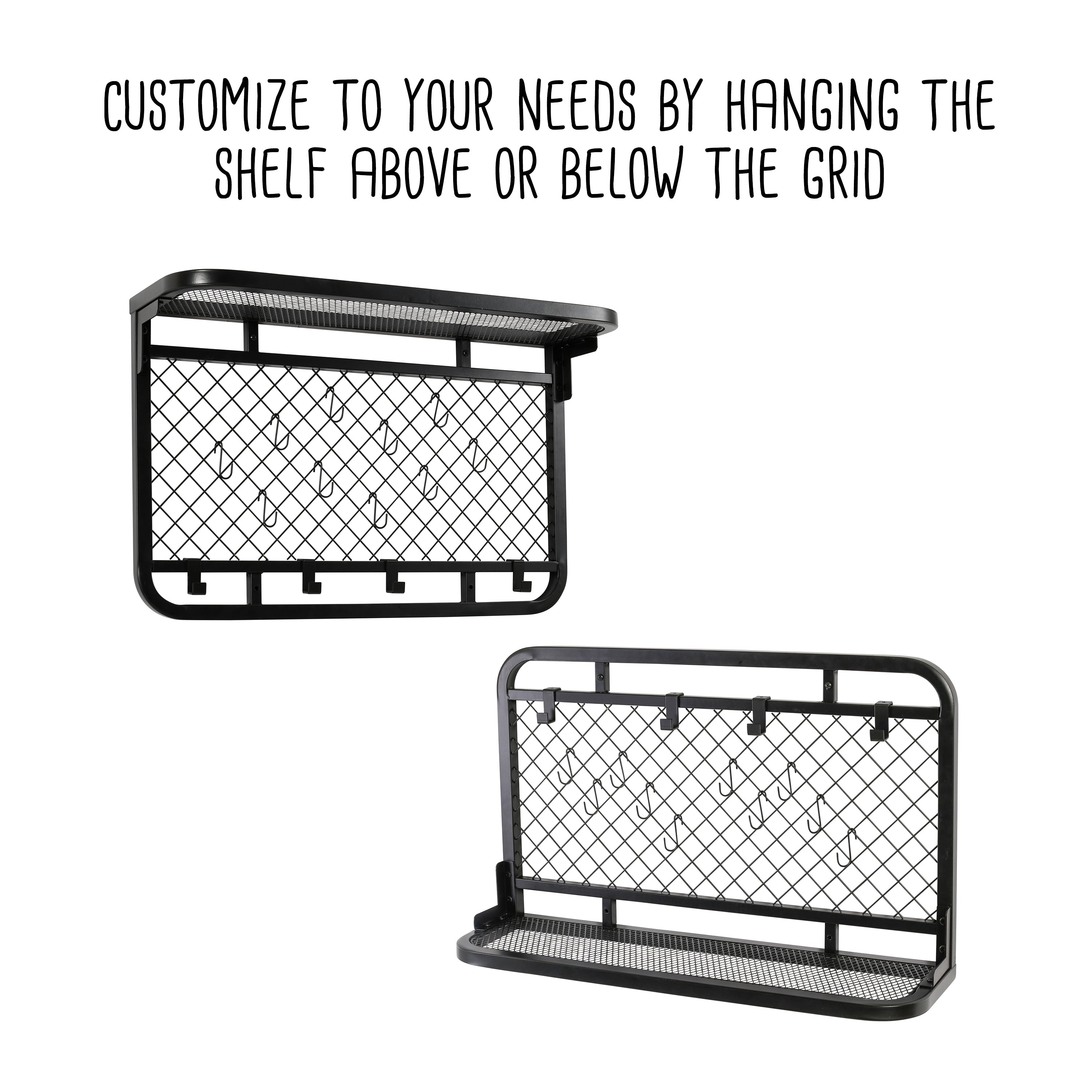 Black Steel Garage Grid Wall Shelf black-steel-garage-grid-wall-shelf