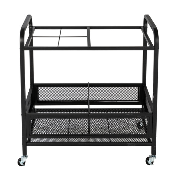 Black Steel Garage Multi-Purpose Rolling Storage Cart