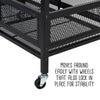 Black Steel Garage Multi-Purpose Rolling Storage Cart