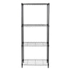 Black 4-Tier Slim Profile Shelving Unit