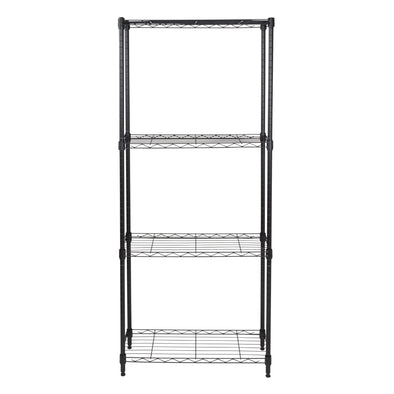 Black 4-Tier Slim Profile Shelving Unit