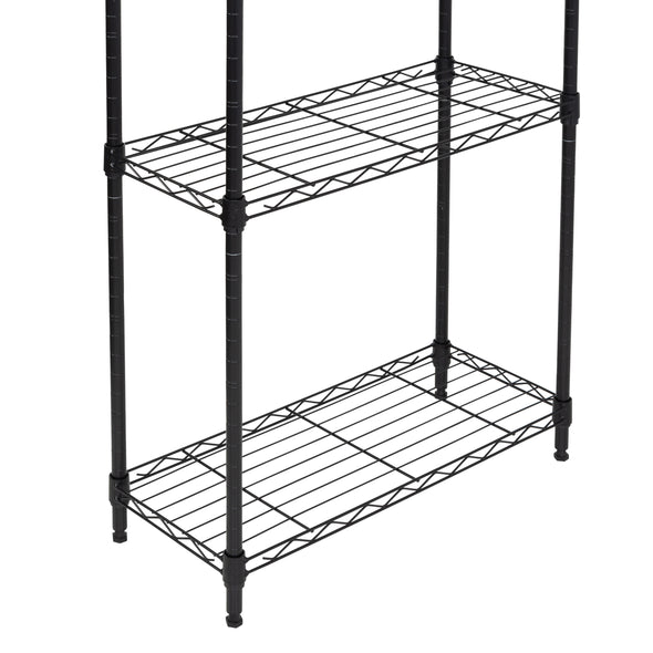 Black 4-Tier Slim Profile Shelving Unit