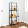 Black 4-Tier Slim Profile Shelving Unit