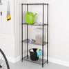 Black 4-Tier Slim Profile Shelving Unit