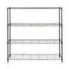 Black 4-Tier Slim Profile Wide Shelving Unit