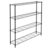 Black 4-Tier Slim Profile Wide Shelving Unit