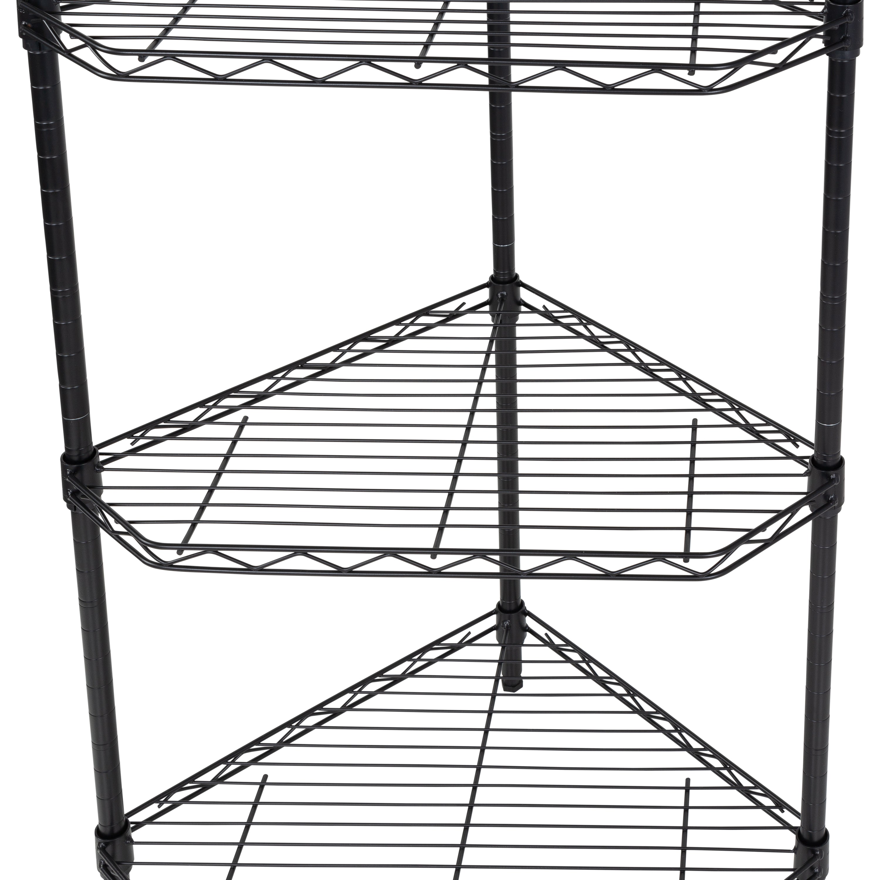 Triangular Storage Unit Black 6-Tier Compact Triangle Corner Shelving Unit