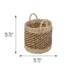 Natural Tea Stained Large Wicker Storage Basket with Handles