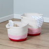 Red/White Ombré Cotton Rope Nesting Basket (Set of 2)