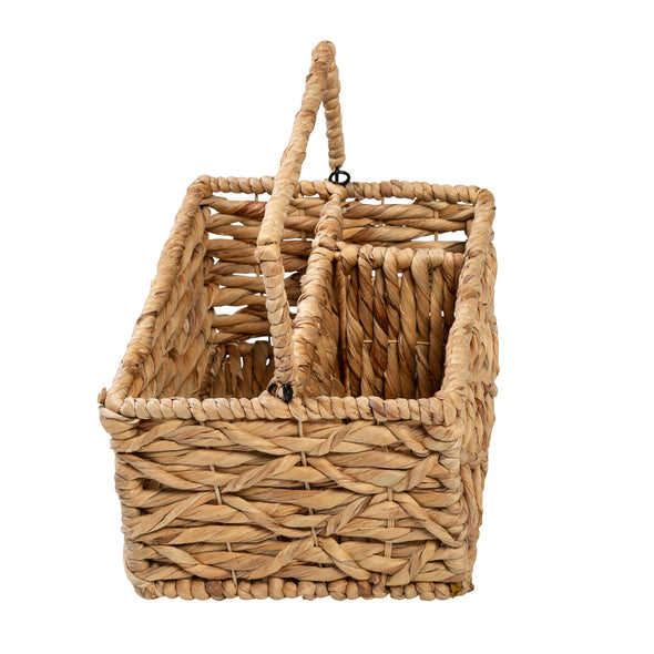 Honey-Can-Do Natural Wicker Multi-Use 3-Compartment Basket Caddy with Handle