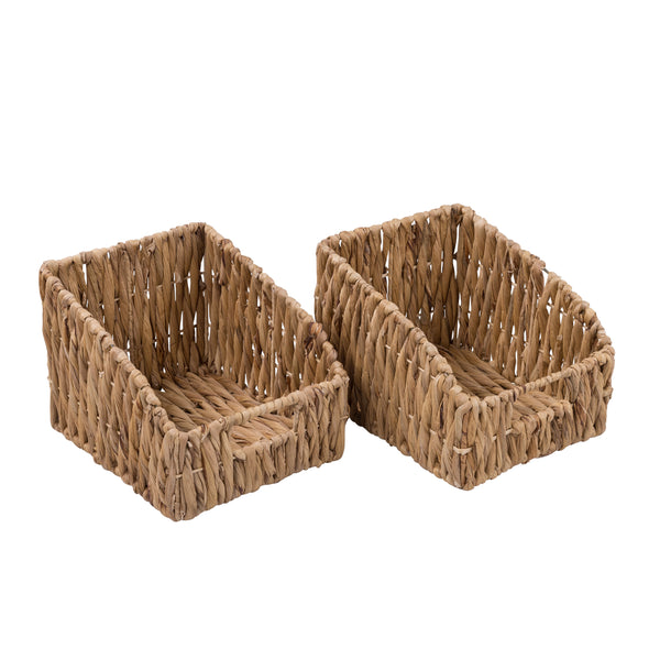Natural Wicker Open Storage Baskets (Set of 2)