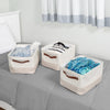 White/Beige 3-Pack Decorative Canvas Storage Bins with Handles