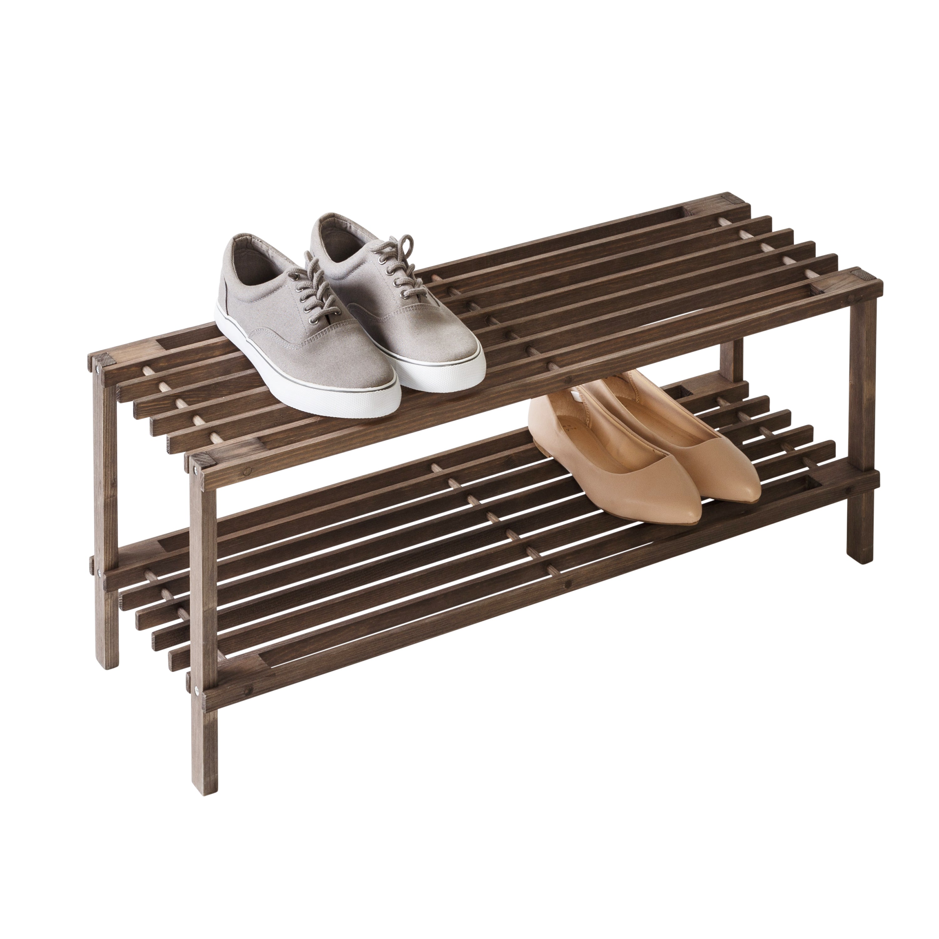 Honey-Can-Do 2-Tier Shoe Rack - Espresso