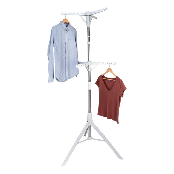 White 2-Tier Tripod Clothes Drying Rack