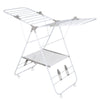 White Folding Gullwing Clothes Drying Rack with Wheels
