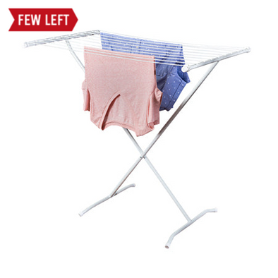 White Narrow Folding Wing Clothes Drying Rack