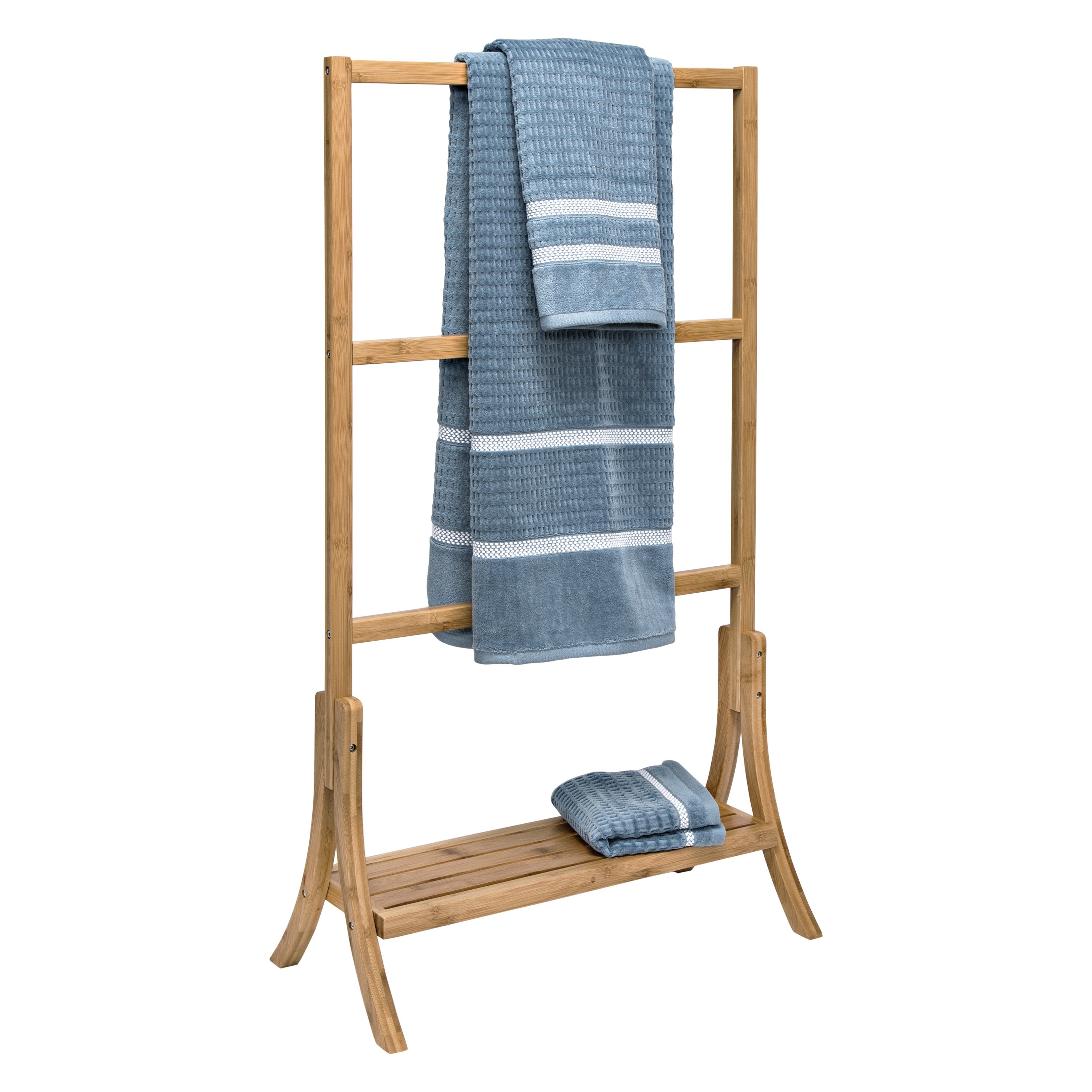 Natural Bamboo 3-Tier Towel Rack