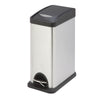Silver/Black 8L Stainless Steel Rectangular Step Trash Can