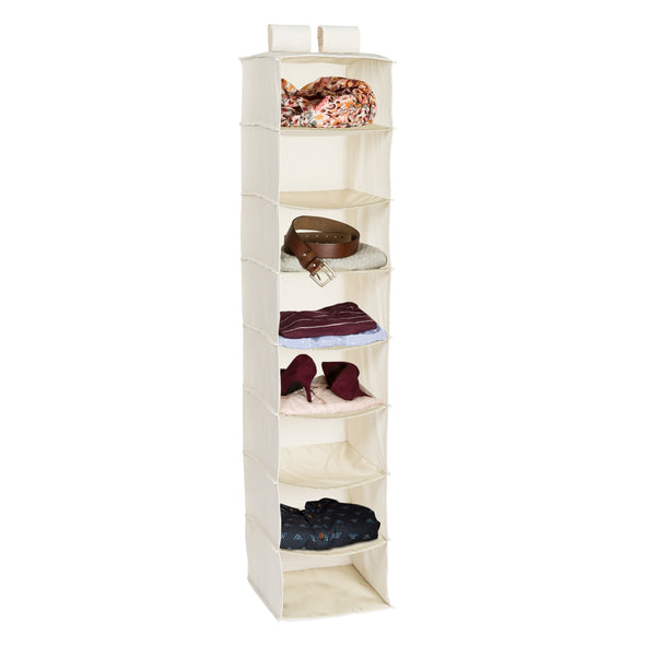 Natural 8-Shelf Hanging Closet Organizer