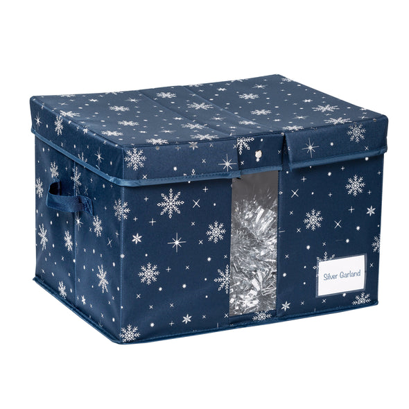 Blue Snowflake Deluxe Holiday Storage Box