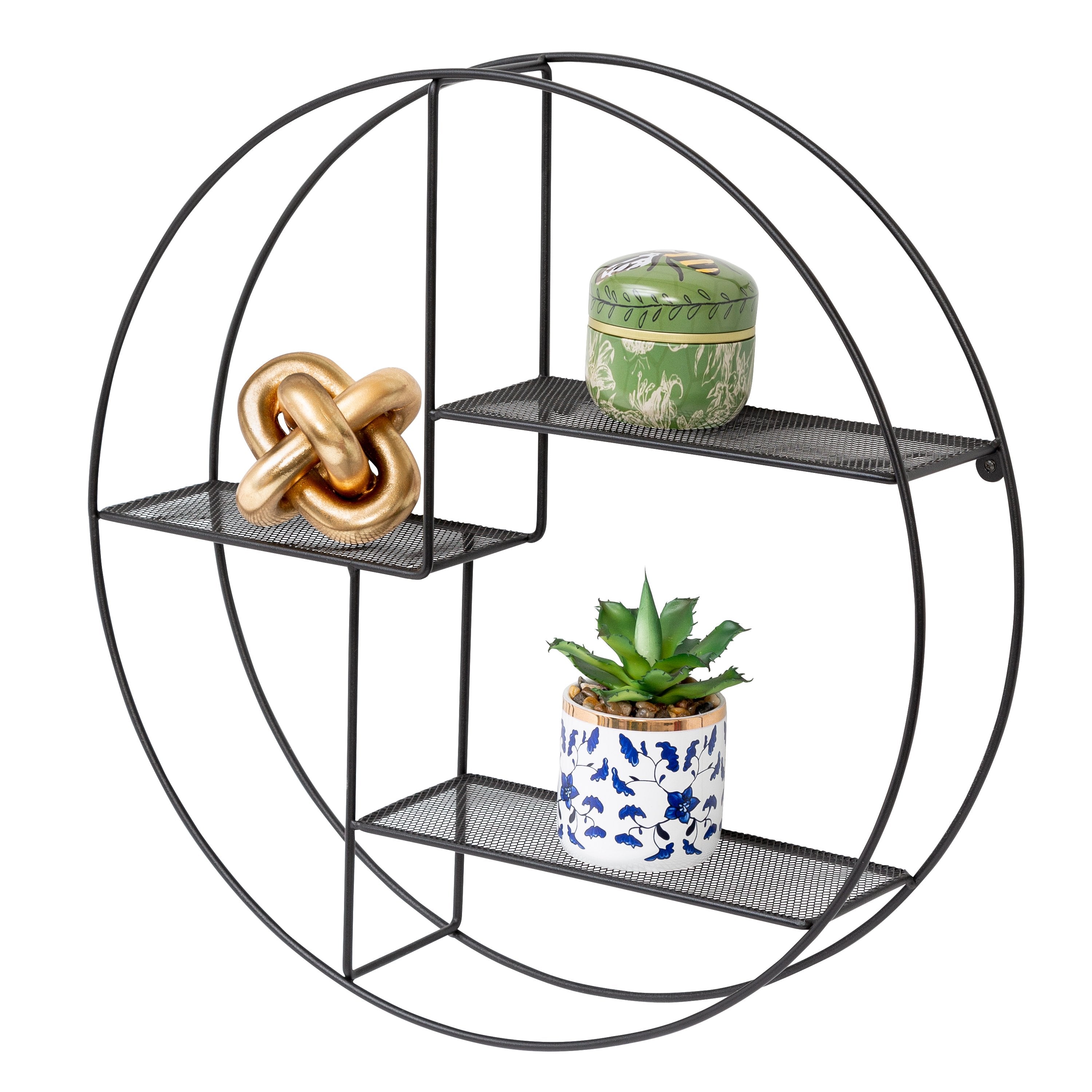 Metal top circle shelf