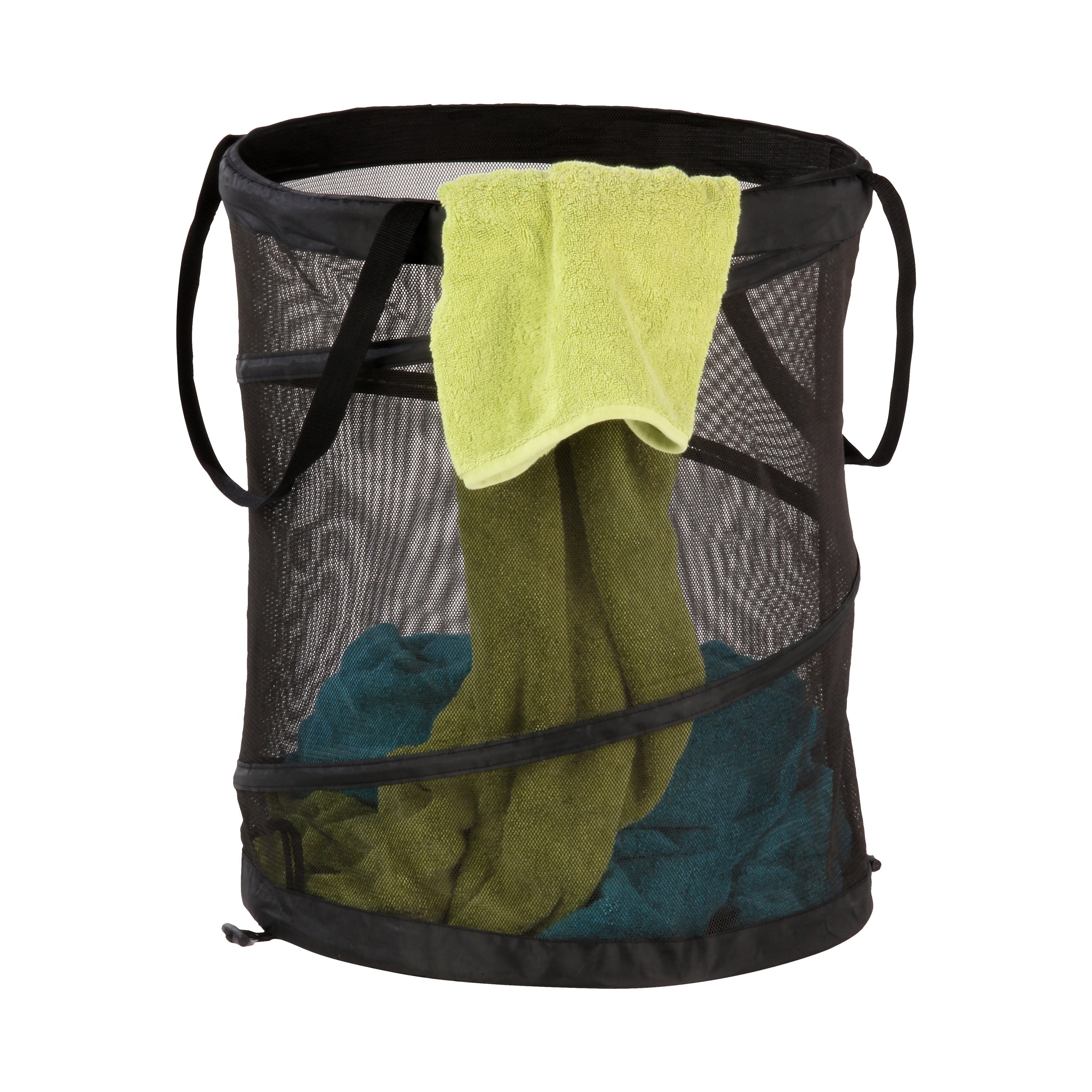 Black Mesh Folding Pop Up Hamper