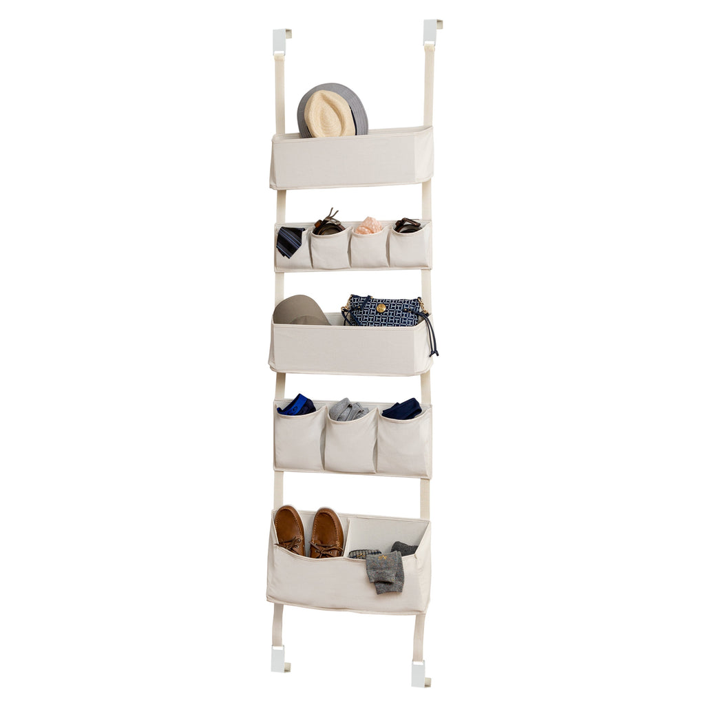 Natural 10 Pocket Over The Door Closet Organizer